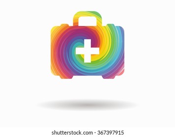 first aid kit colorful icon