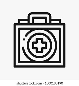 First aid kit concept line icon. Simple element illustration.  First aid kit concept outline symbol design. Can be used for web and mobile UI/UX . Modern vector style.