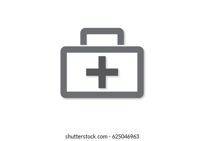 First aid kit with cross. 