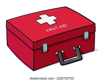 First aid kit with cross emblem