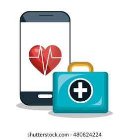 first aid kit digital isolated