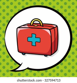 First aid kit doodle, speech bubble