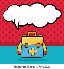 First aid kit doodle, speech bubble