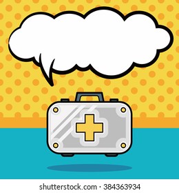 First aid kit doodle, speech bubble