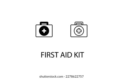 First aid kit  double icon design stock illustration