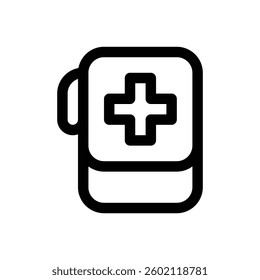 First aid kit. Editable stroke vector icon.
