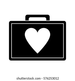 first aid kit emergency heart care pictogram