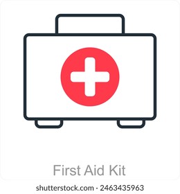 First Aid Kit and emergency icon concept
