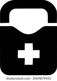 First Aid Kit Essentials in Black and White - Healthcare Readiness.