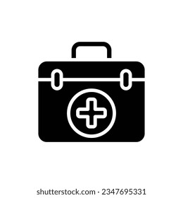 First Aid Kit Filled Icon Vector Illustration