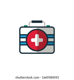 Iconos de esquema rellenos de botiquín de primeros auxilios. Ilustración vectorial. Trazo editable. Icono aislado adecuado para web, infografías, interfaz y aplicaciones.
