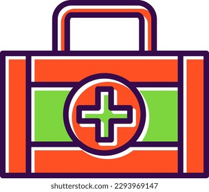 First Aid Kit Filled Vector Icon Design