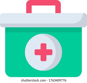 first aid kit flat colored icon 