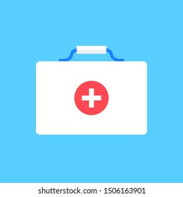 First aid kit. Flat design. Vector illustration