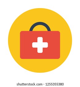 First aid kit flat icon. You can be used first aid kit for several purposes like: websites, UI, UX, print templates, promotional materials, info-graphics, web and mobile phone apps.