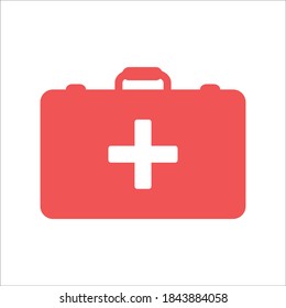First Aid Kit Flat Icon Vector Logo Template Illustration