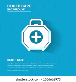 First aid kit flat icon. Medicine concept. Health care