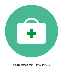 First aid kit flat icon colorful illustration of first aid kit suitcase vector eps