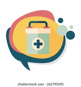 first aid kit flat icon with long shadow,eps10