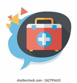 first aid kit flat icon with long shadow,eps10
