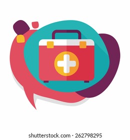 first aid kit flat icon with long shadow,eps10