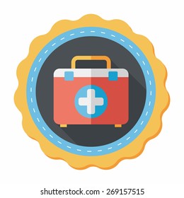 first aid kit flat icon with long shadow,eps10