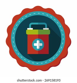 first aid kit flat icon with long shadow,eps10