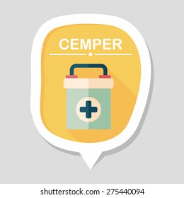 first aid kit flat icon with long shadow,eps10