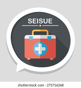 first aid kit flat icon with long shadow,eps10