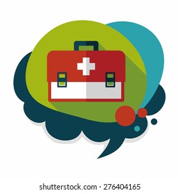 first aid kit flat icon with long shadow