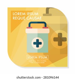 first aid kit flat icon with long shadow,eps10