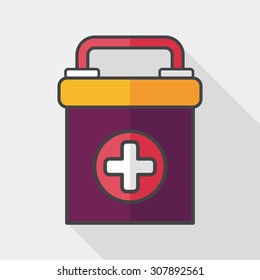 first aid kit flat icon with long shadow,eps10