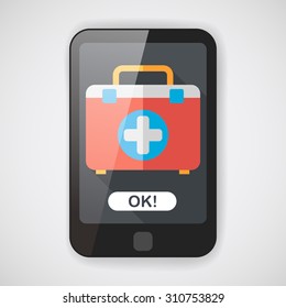 first aid kit flat icon with long shadow,eps10