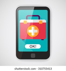 first aid kit flat icon with long shadow,eps10