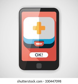 first aid kit flat icon with long shadow