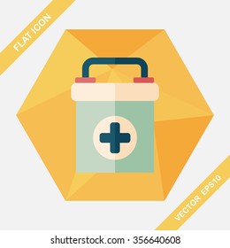 first aid kit flat icon with long shadow,eps10
