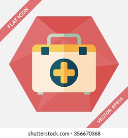 first aid kit flat icon with long shadow,eps10