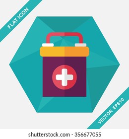 first aid kit flat icon with long shadow,eps10