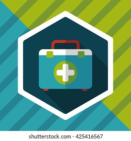 first aid kit flat icon with long shadow,eps10