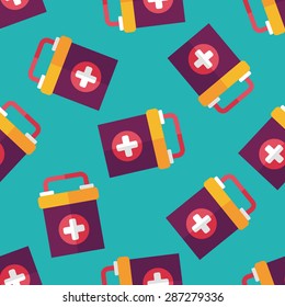 first aid kit flat icon,eps10 seamless pattern background