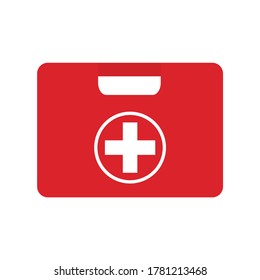 First aid kit flat, medicine icon, vector illustration isolated on white background