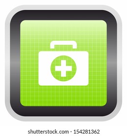 First aid kit (glossy screen button, green version)