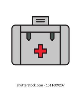 First aid kit glyph icon isolated on white background. EPS10