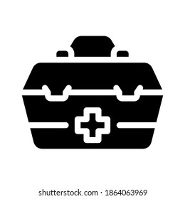 first aid kit glyph icon vector. first aid kit sign. isolated contour symbol black illustration