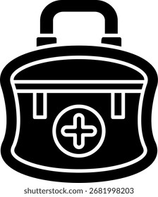First Aid Kit Glyph Style Icon Design