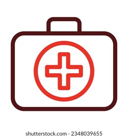 First Aid Kit Glyph Two Color Icon For Personal And Commercial Use.

