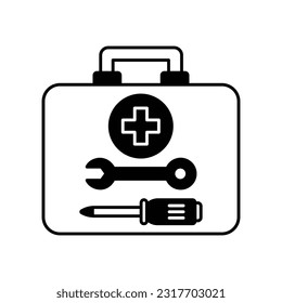 Kit de primeros auxilios Icono de vector de glifos que puede editar o modificar fácilmente 

