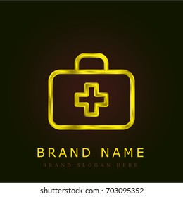 First aid kit golden metallic logo