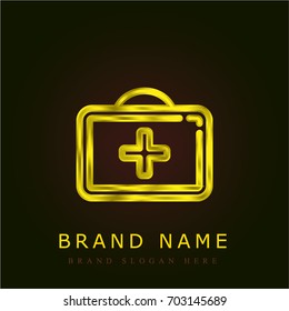 First aid kit golden metallic logo