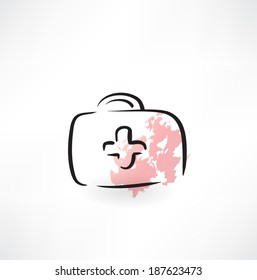 first aid kit grunge icon